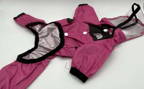 Pink Dog Raincoat with Hood (Waterproof)
