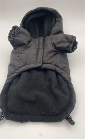 The Dog Face Black Dog Winter Jacket with Hood